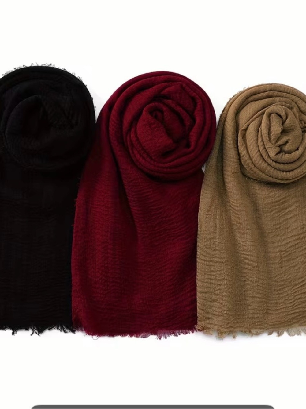 Women's Scarf - Black, Burgundy, Tan